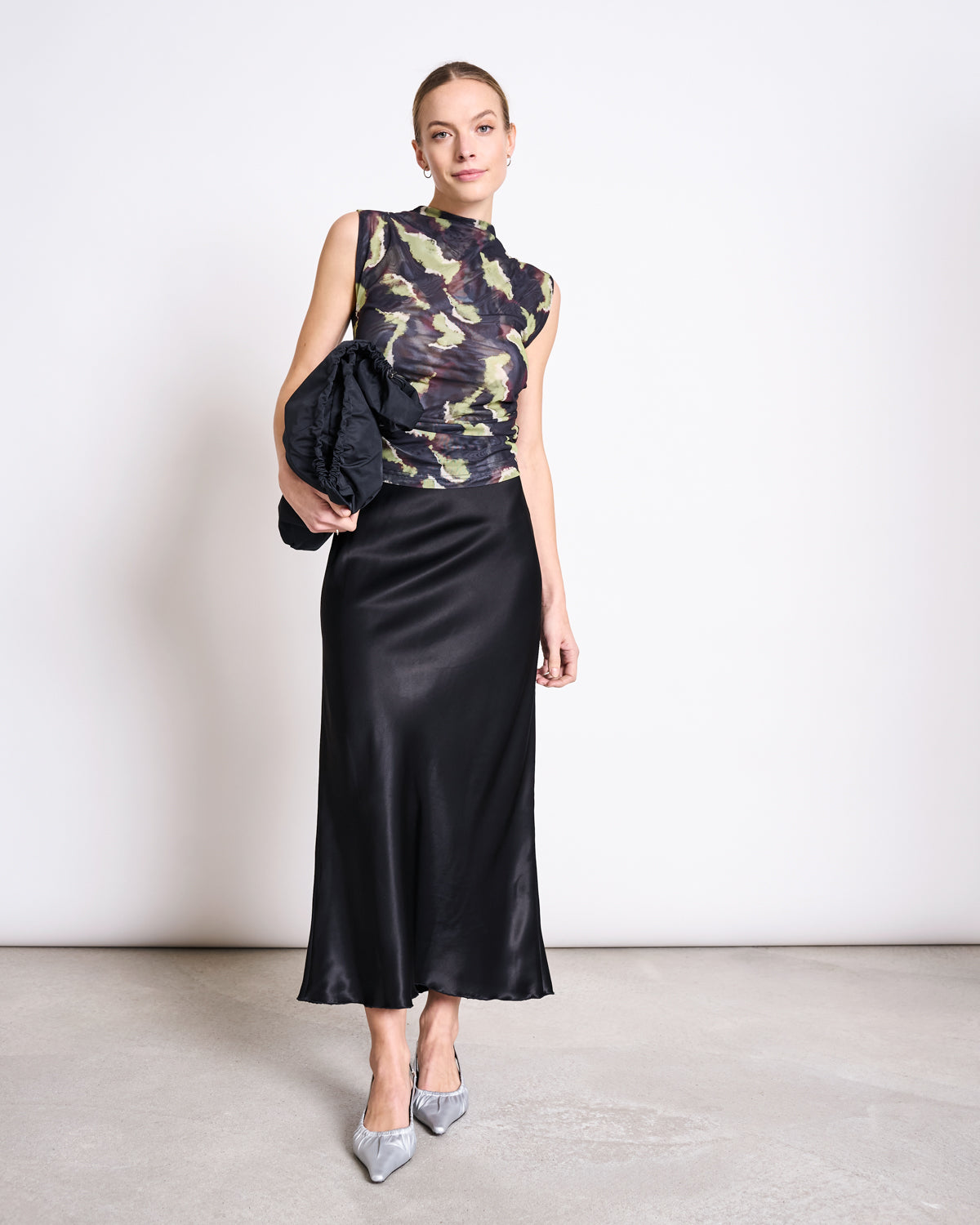 Ruffle Mesh Top LAGUNA