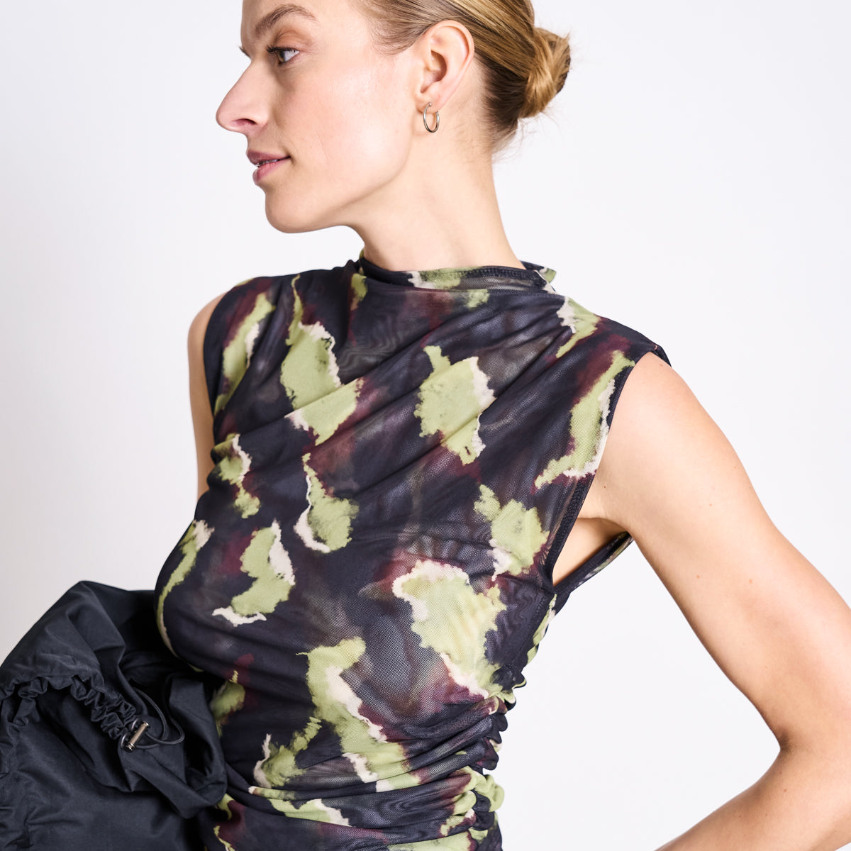 Ruffle Mesh Top LAGUNA