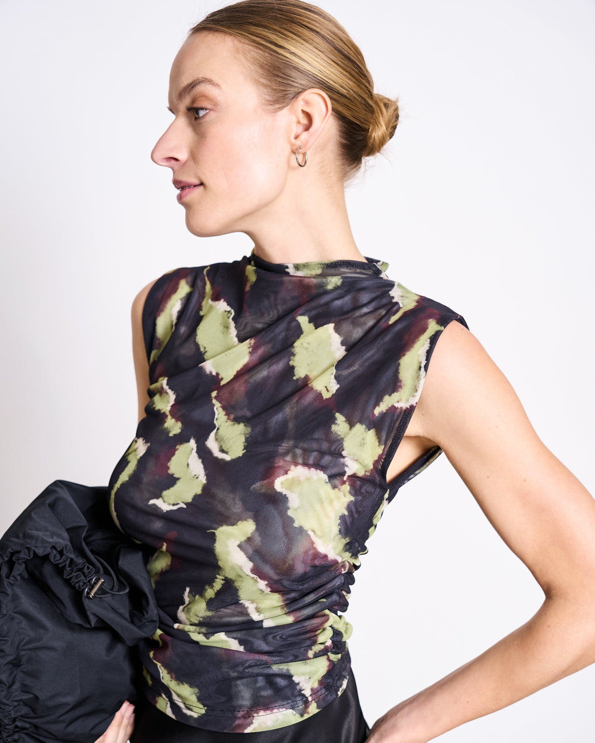 Ruffle Mesh Top LAGUNA