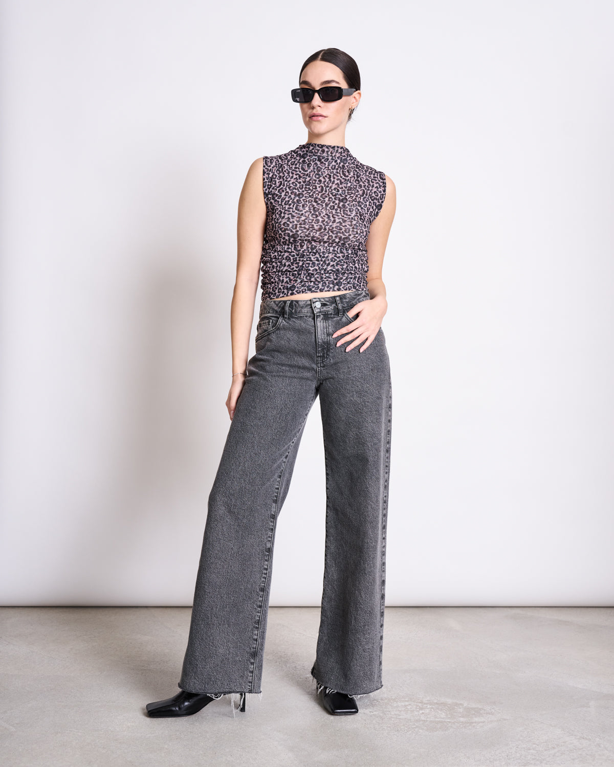 Ruffle Mesh Top LAGUNA
