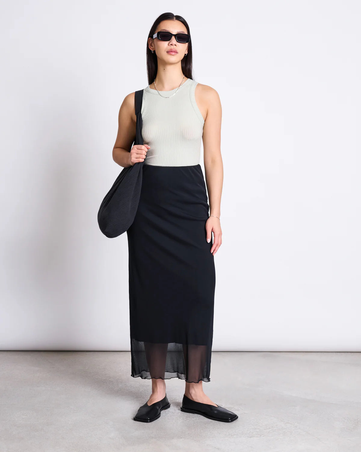 Mesh Maxi Skirt SMUK
