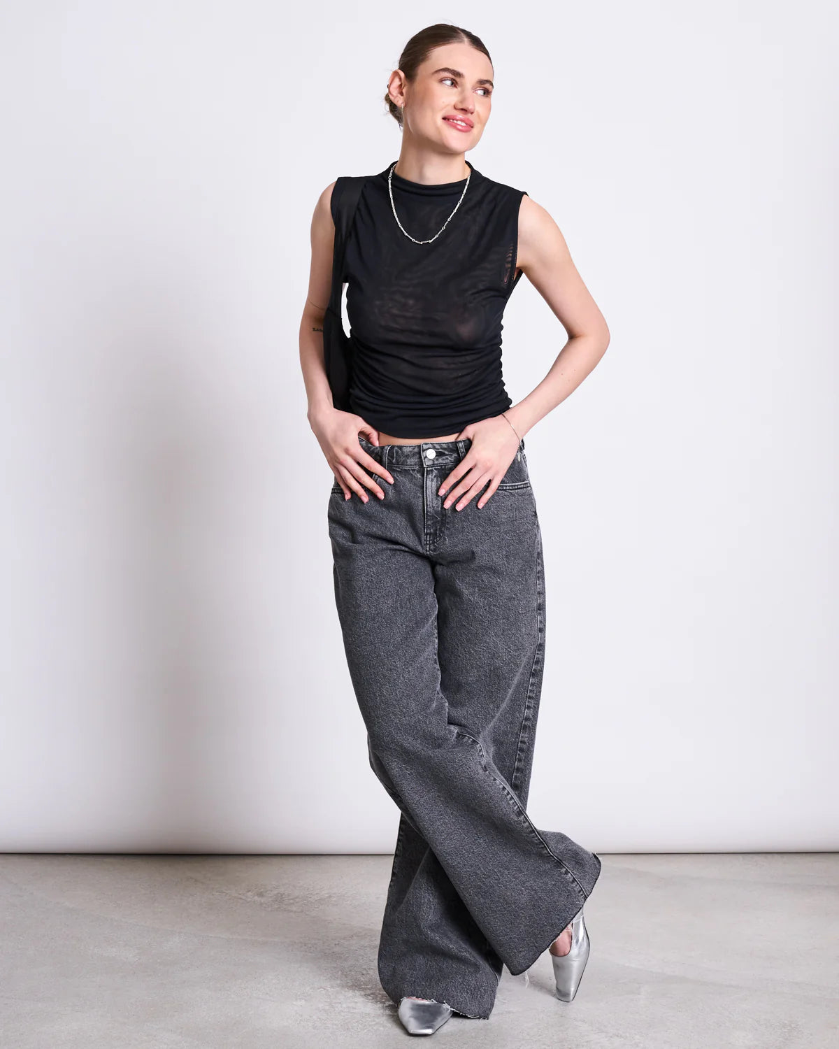 Ruffle Mesh Top LAGUNA