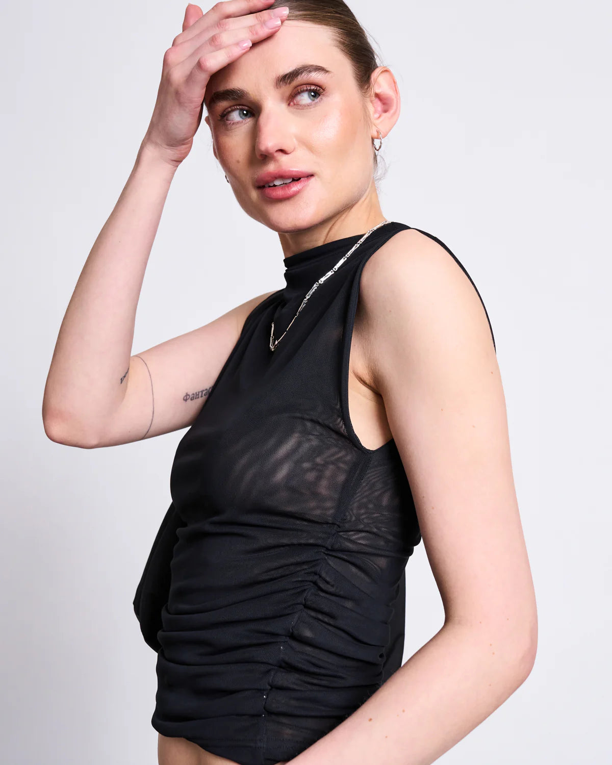 Ruffle Mesh Top LAGUNA