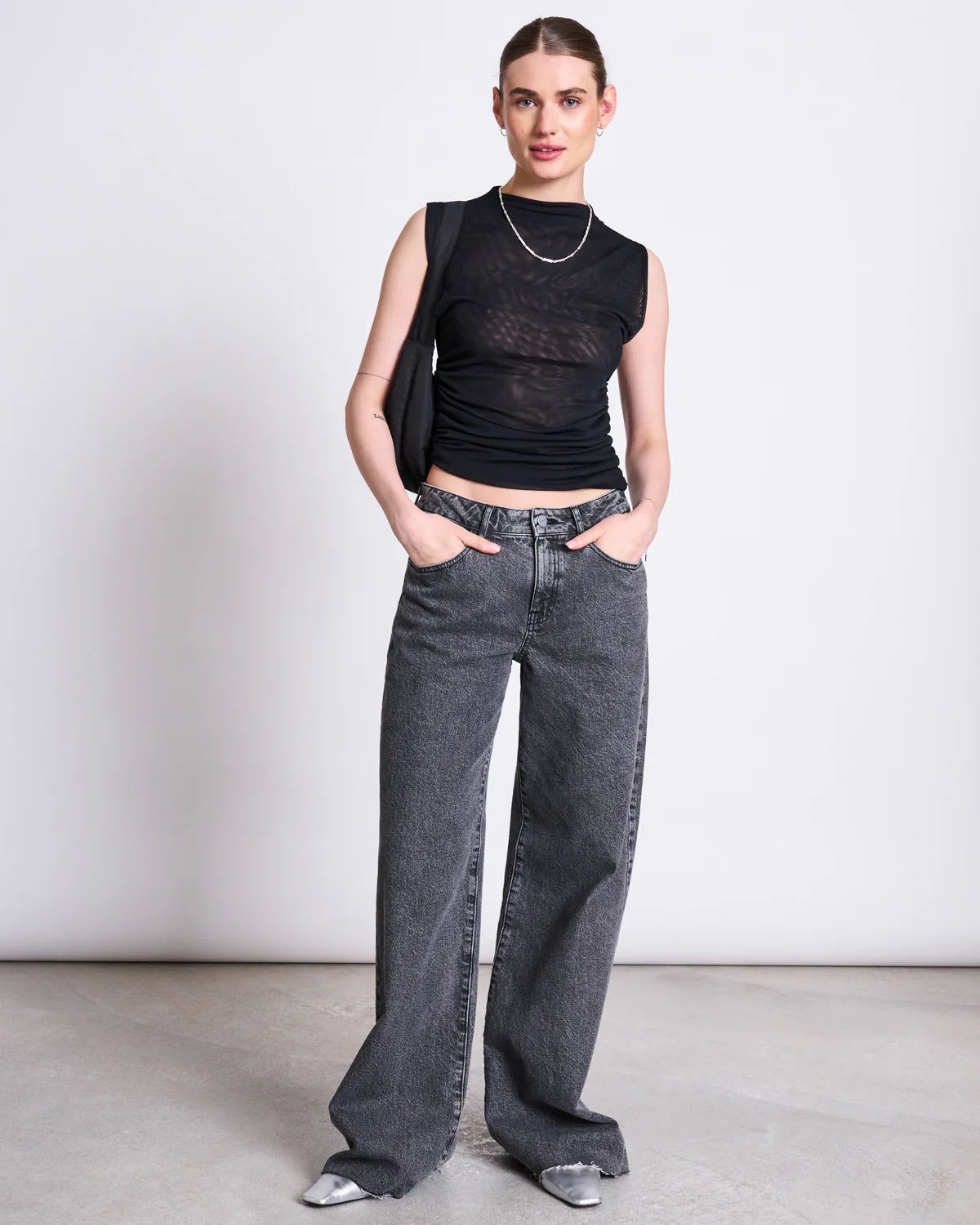 Ruffle Mesh Top LAGUNA