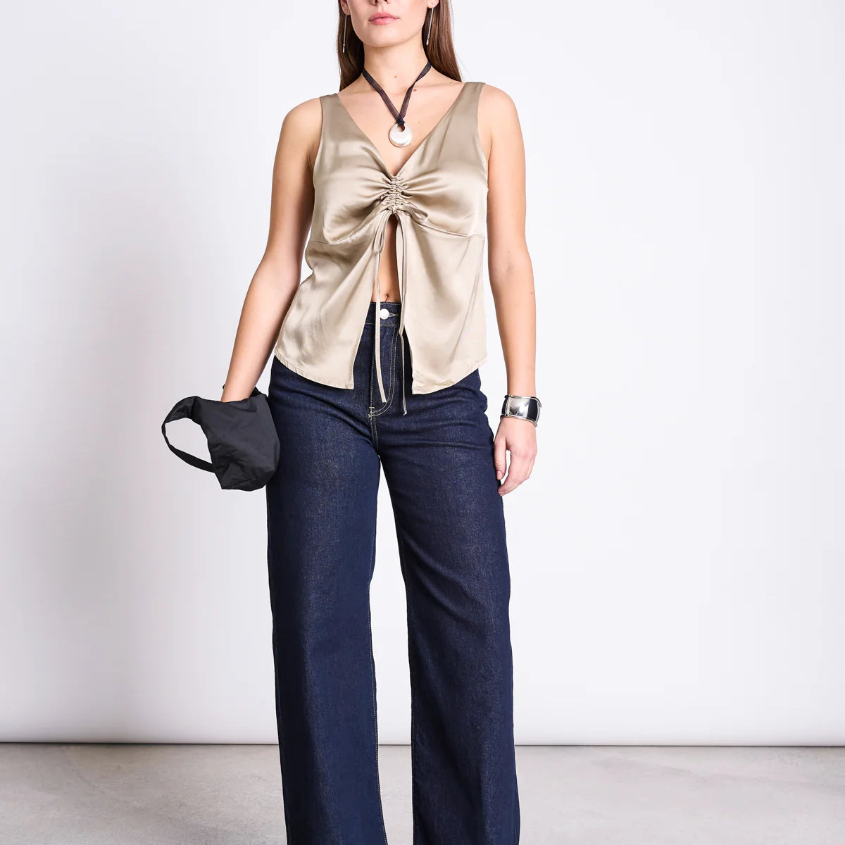 Ruflled V-Neck Top TALARA