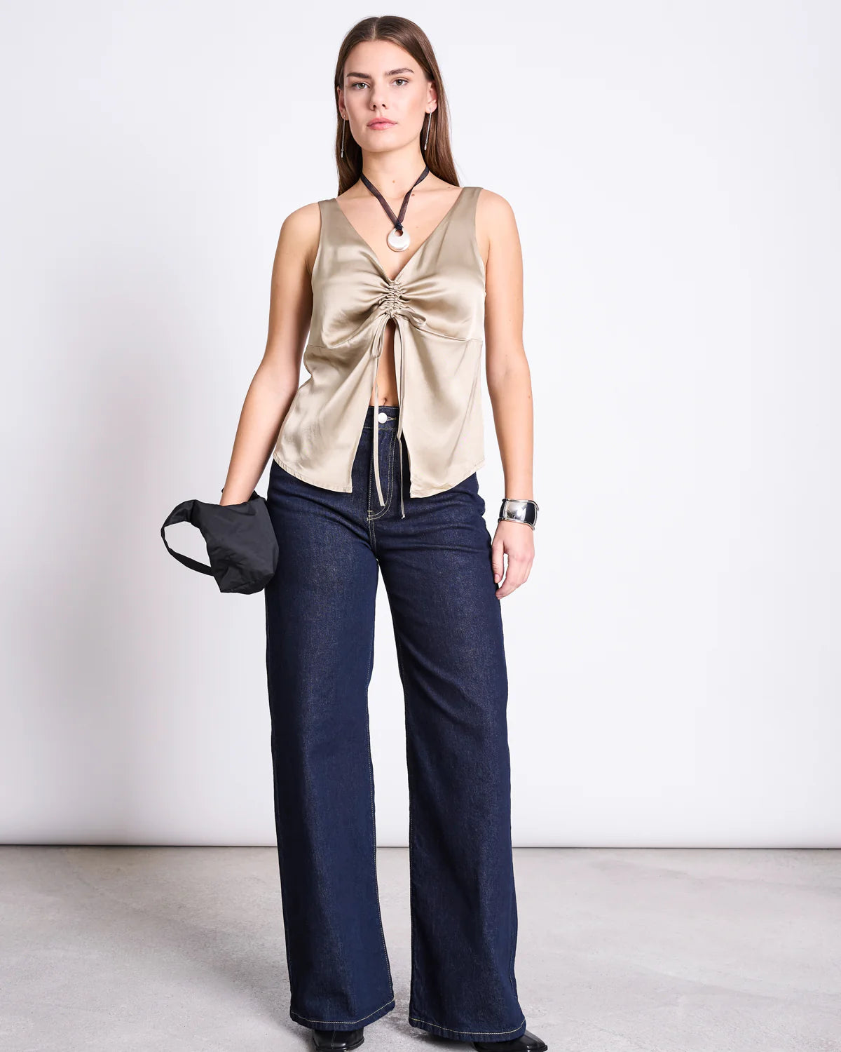 Ruflled V-Neck Top TALARA