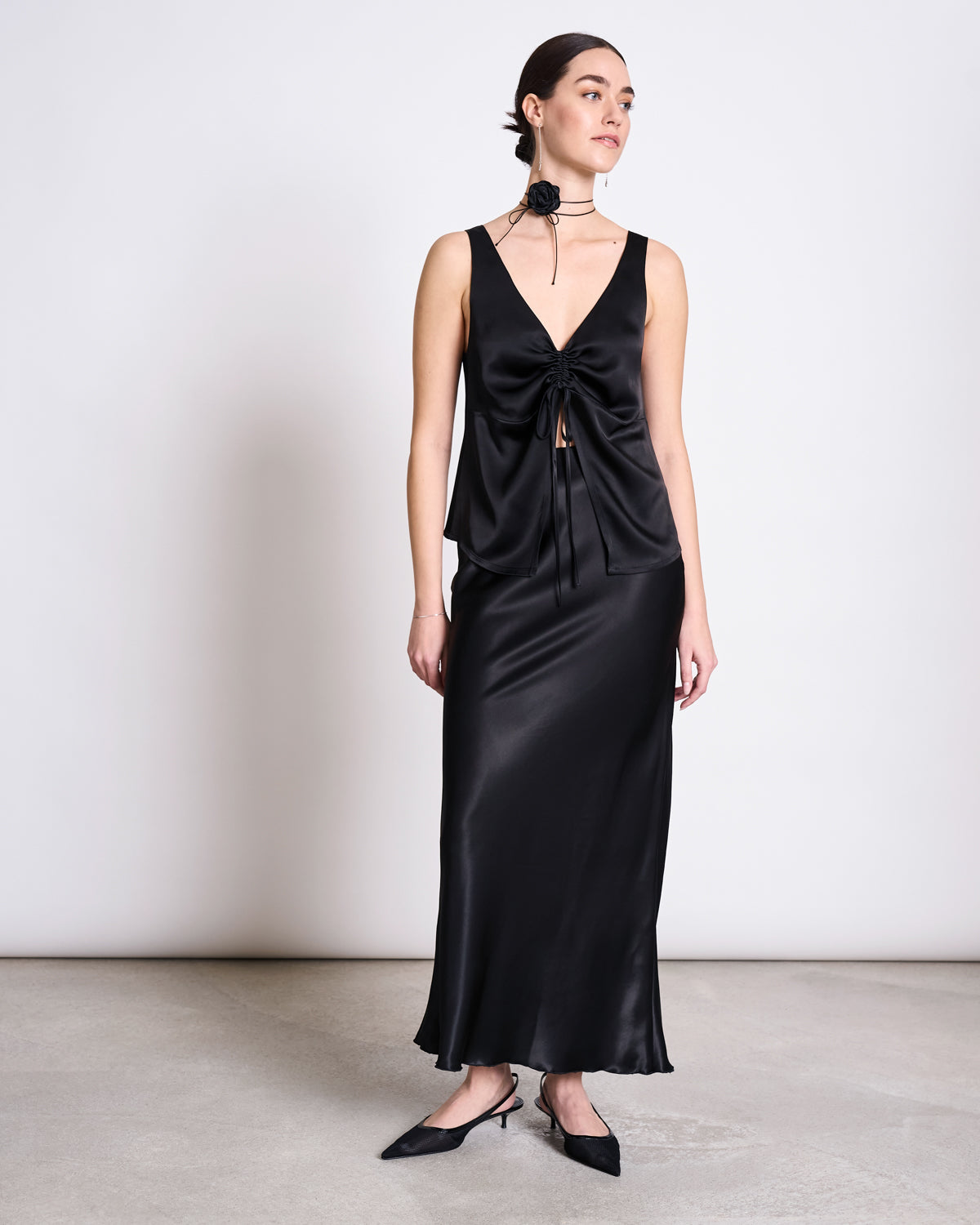 Ruflled V-Neck Top TALARA