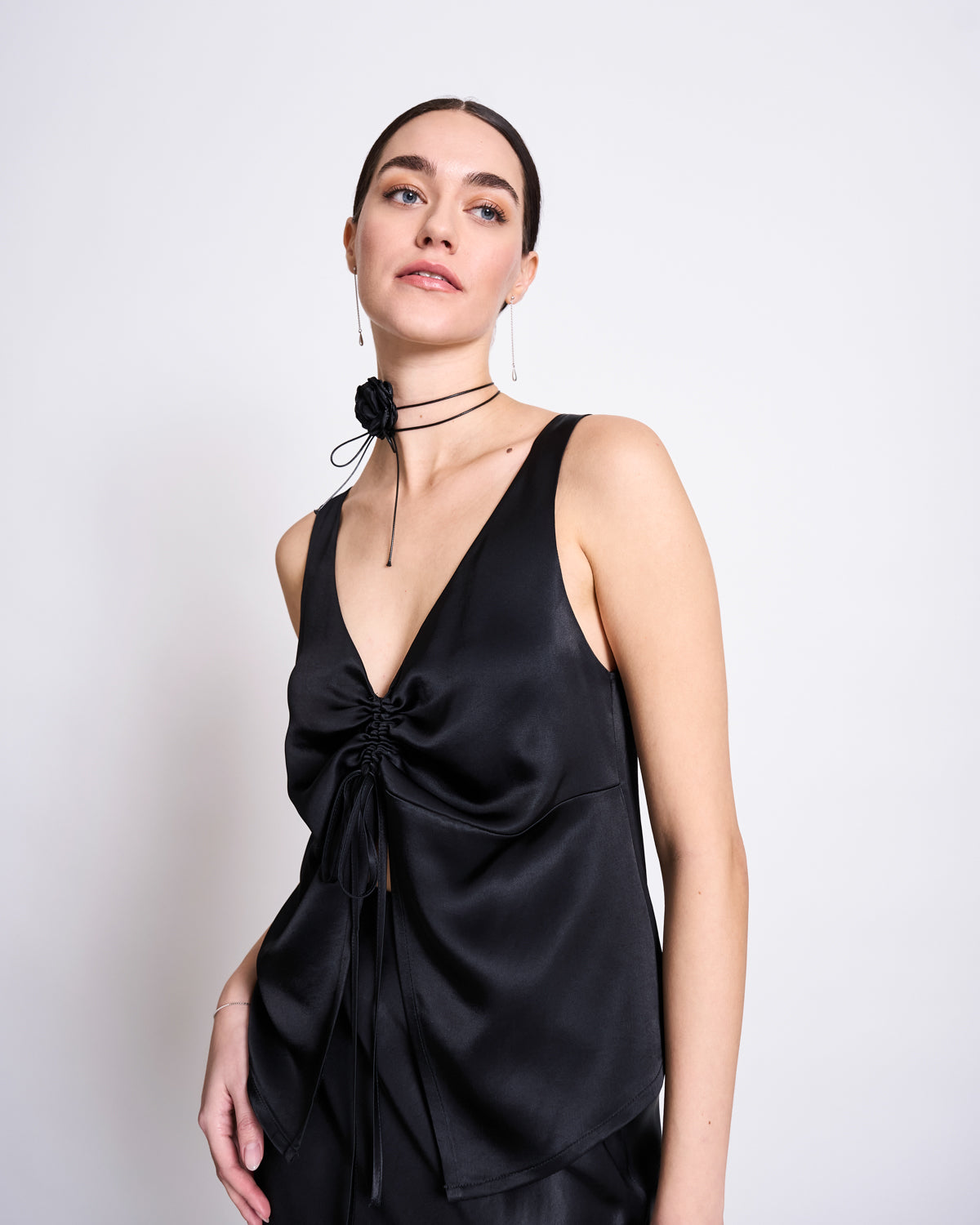 Ruflled V-Neck Top TALARA