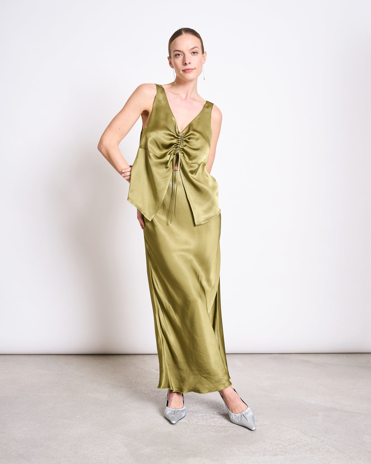 Ruflled V-Neck Top TALARA