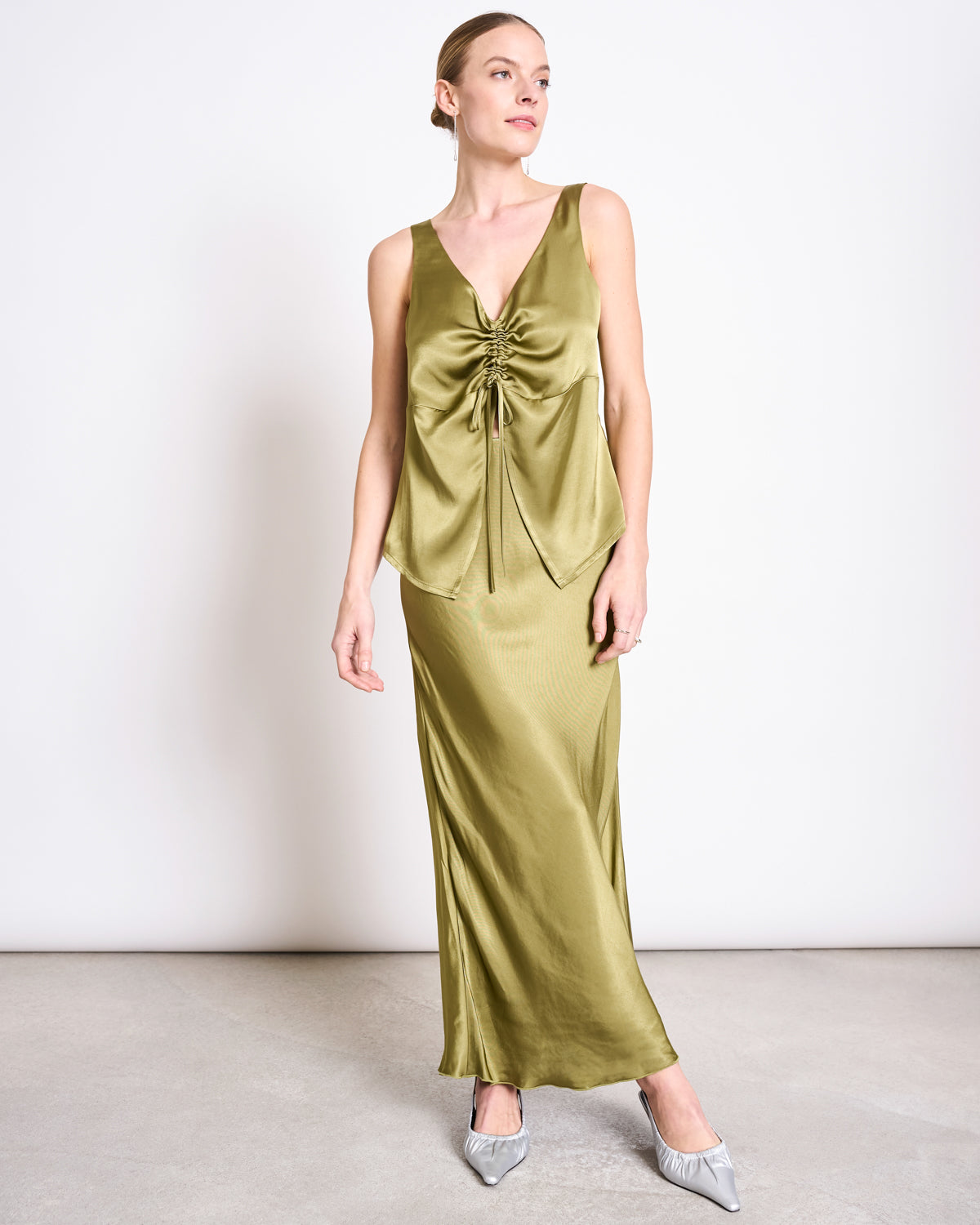 Ruflled V-Neck Top TALARA