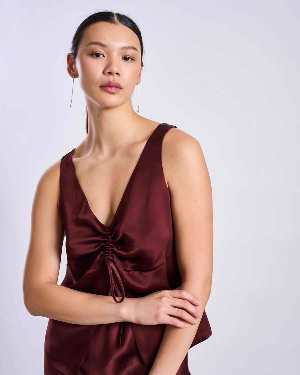 Ruflled V-Neck Top TALARA