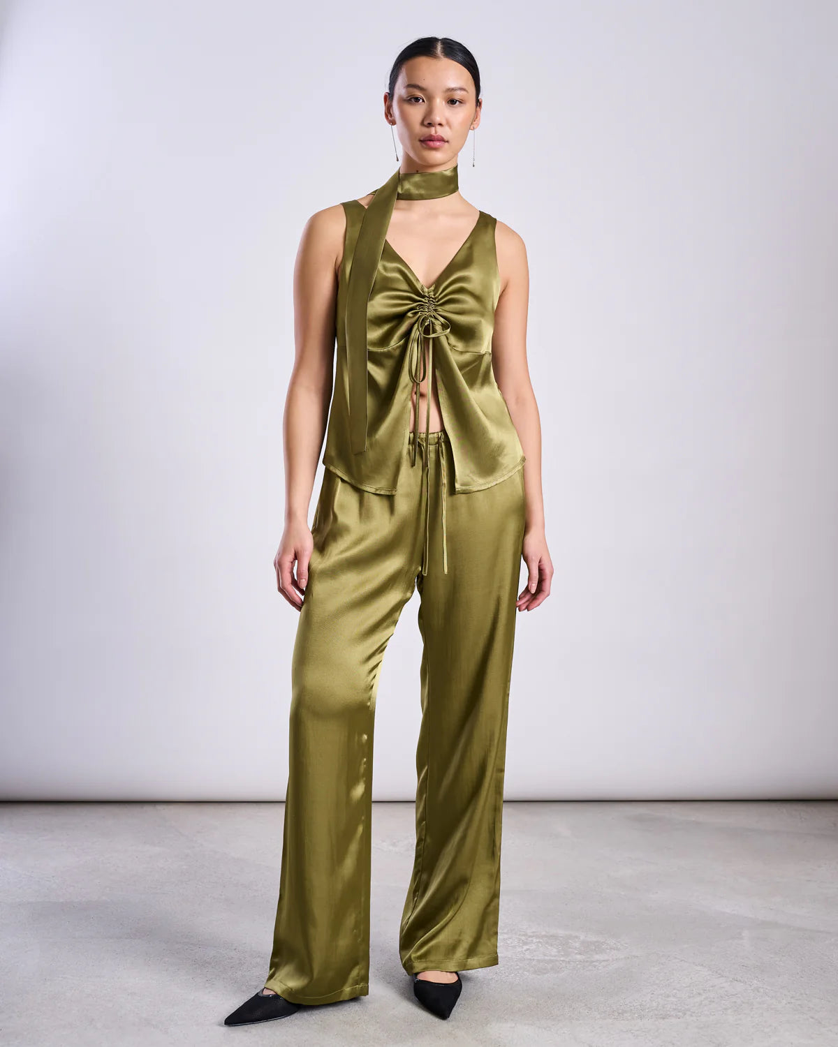 Ruflled V-Neck Top TALARA