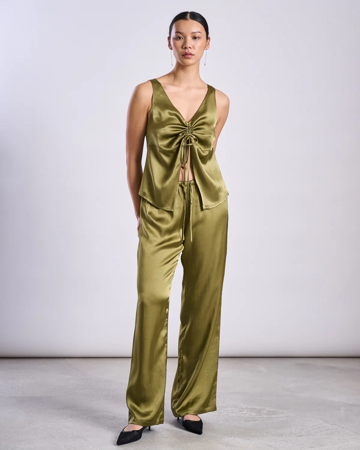 Ruflled V-Neck Top TALARA