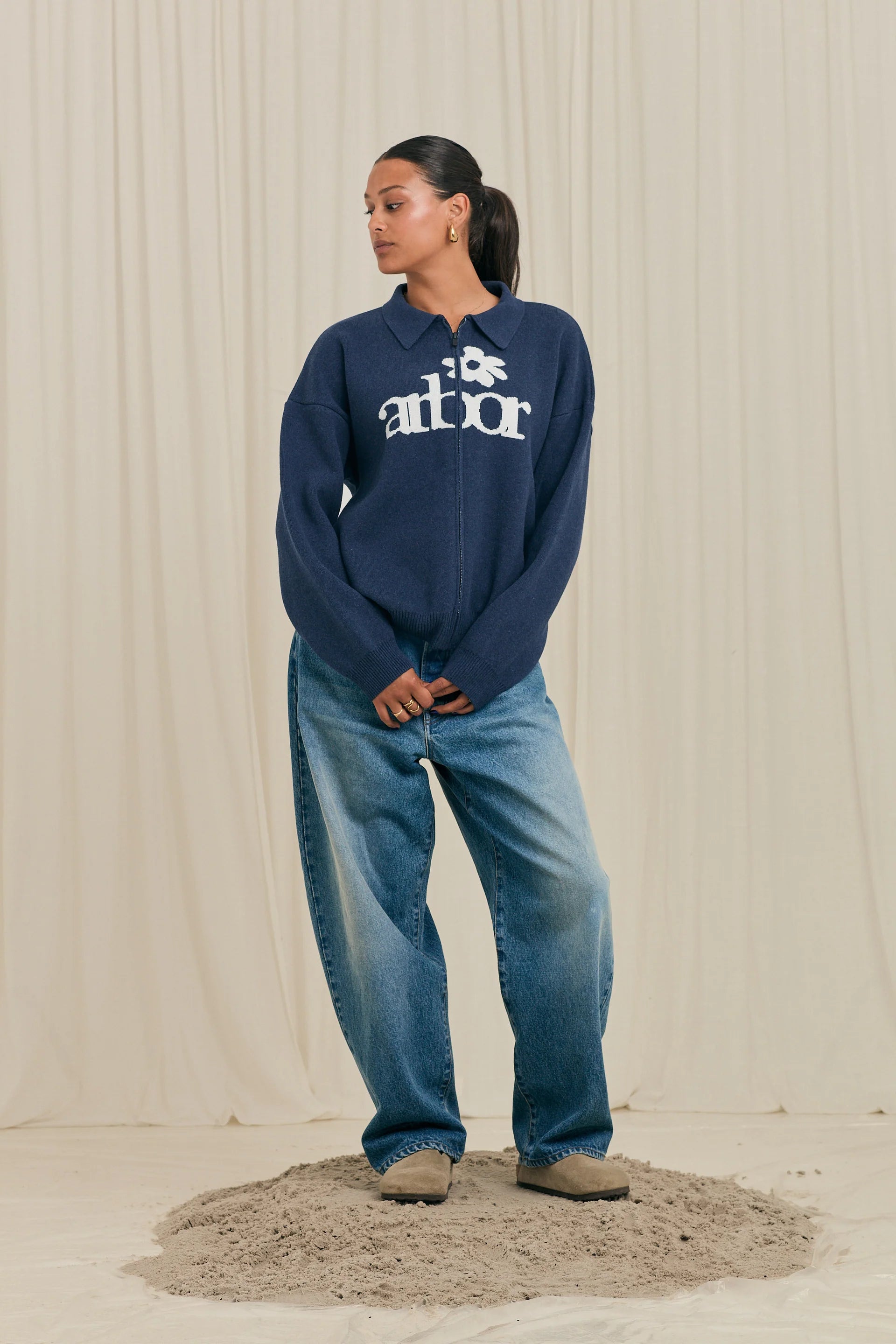 Blue Zipper Polo