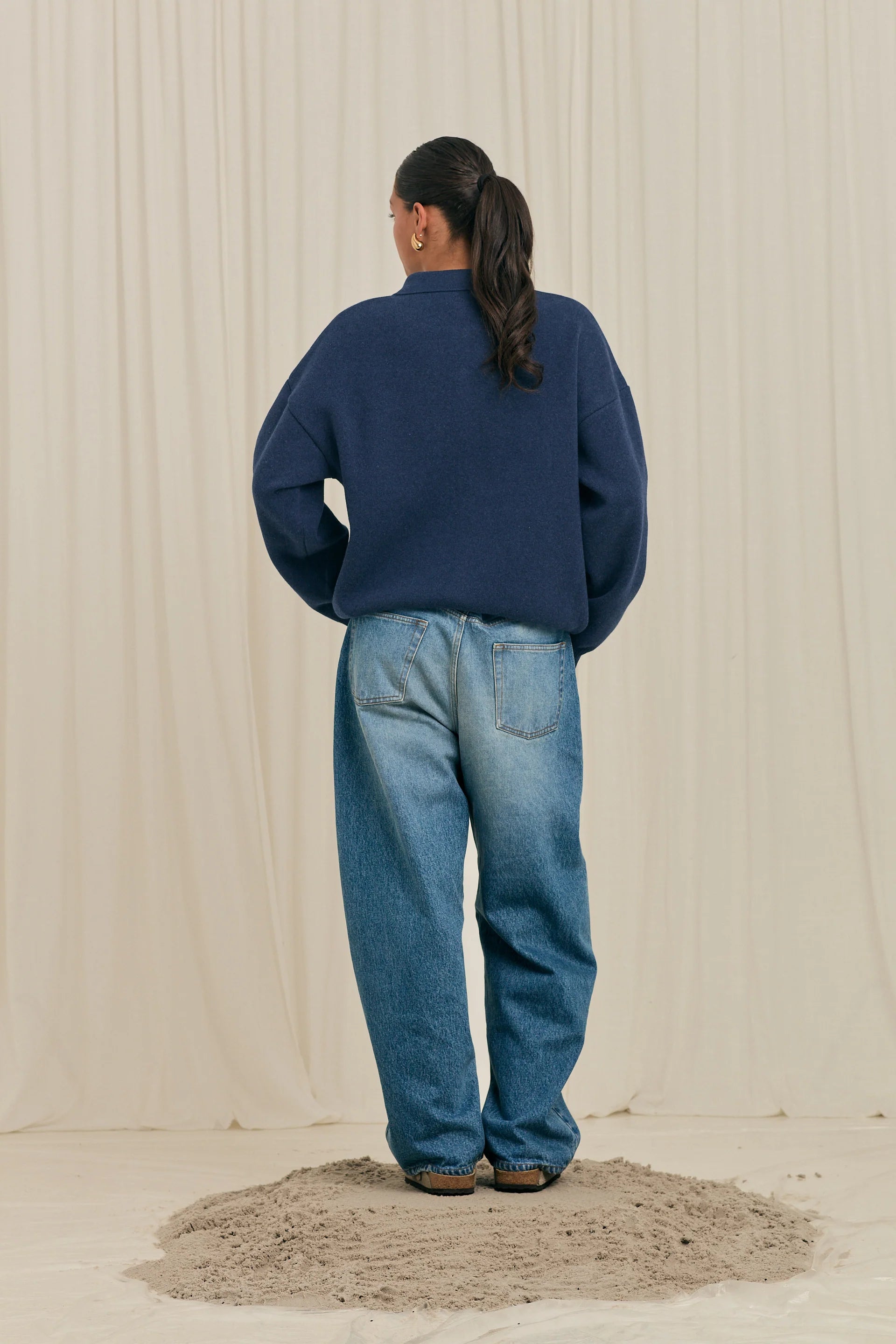 Blue Zipper Polo