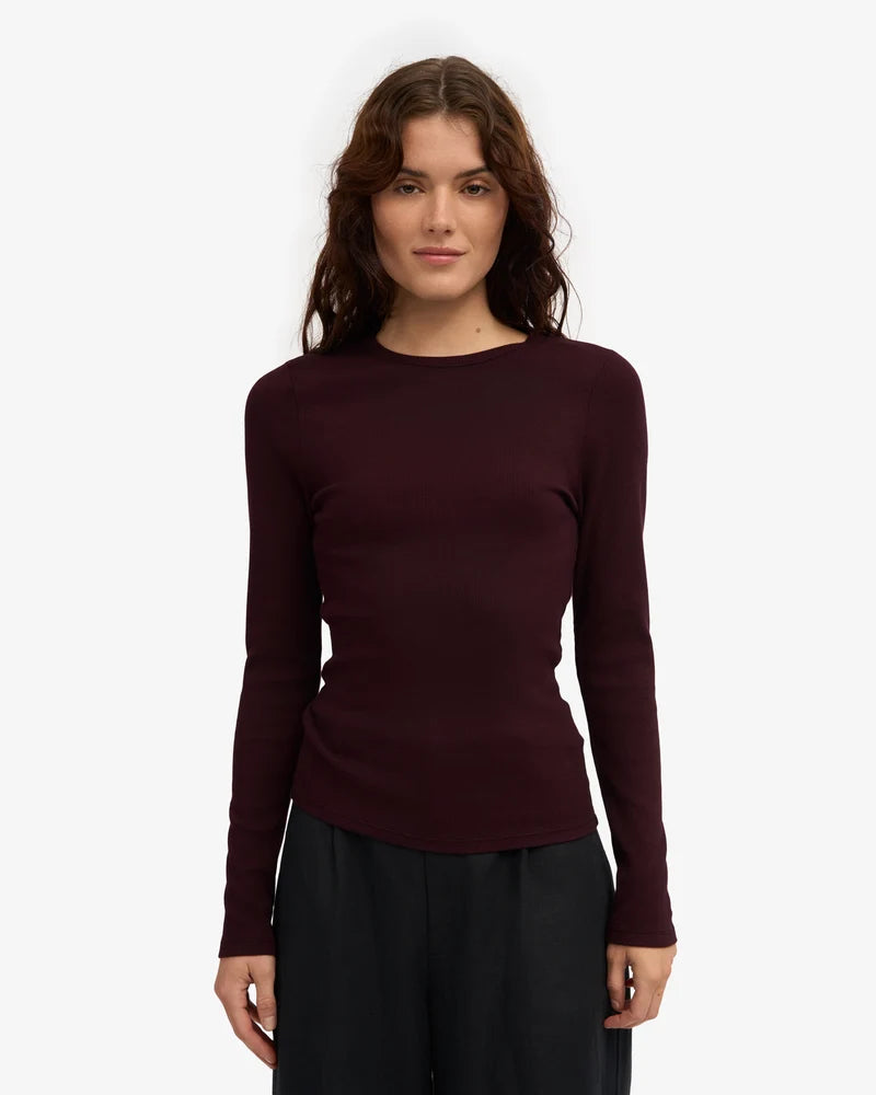 Women Organic Rib LS T-Shirt