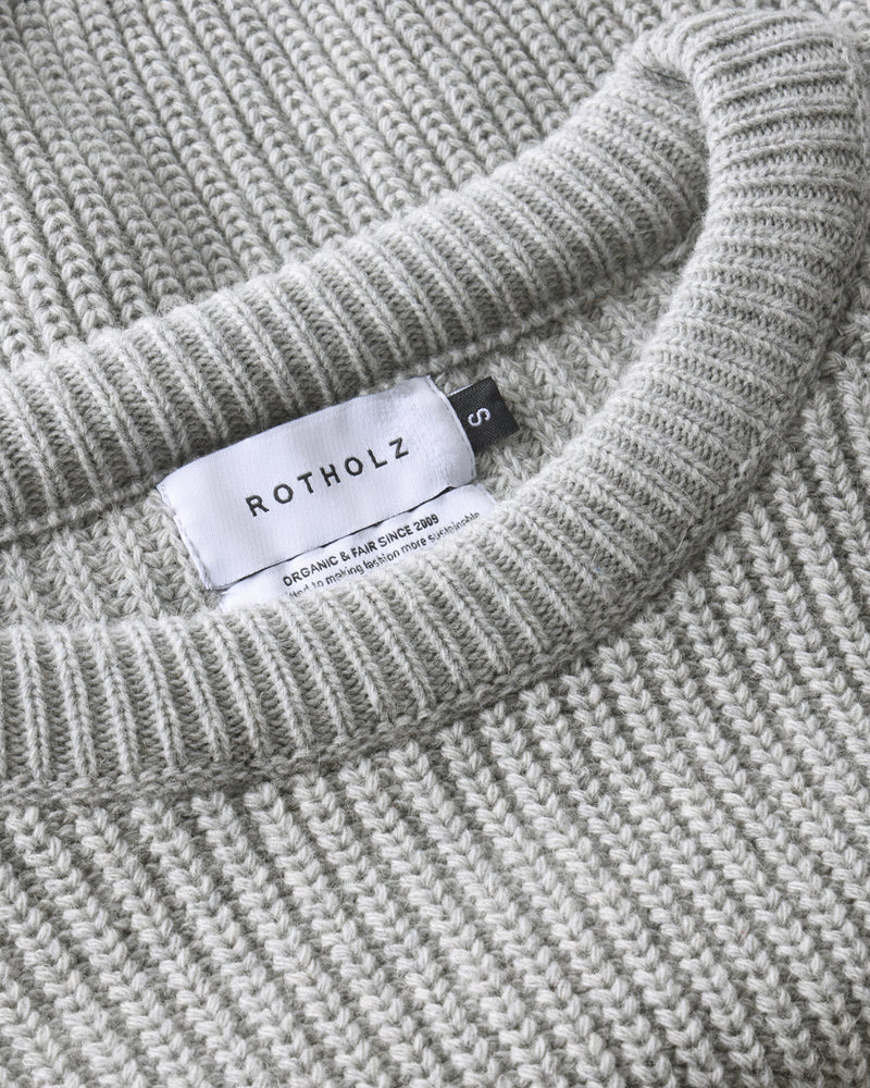 Cropped Knit Sweatshirt