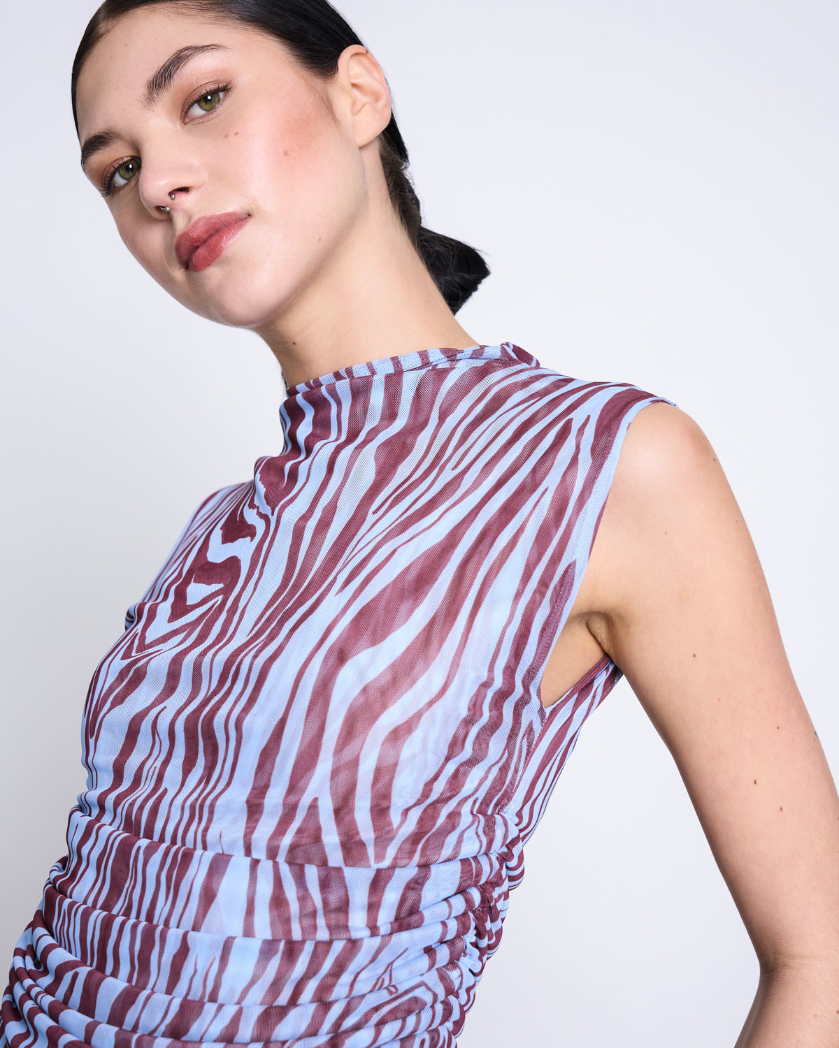 Ruffle Mesh Top LAGUNA