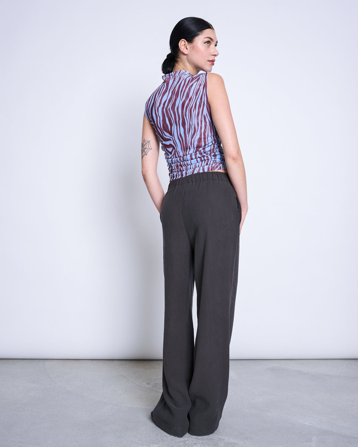 Ruffle Mesh Top LAGUNA