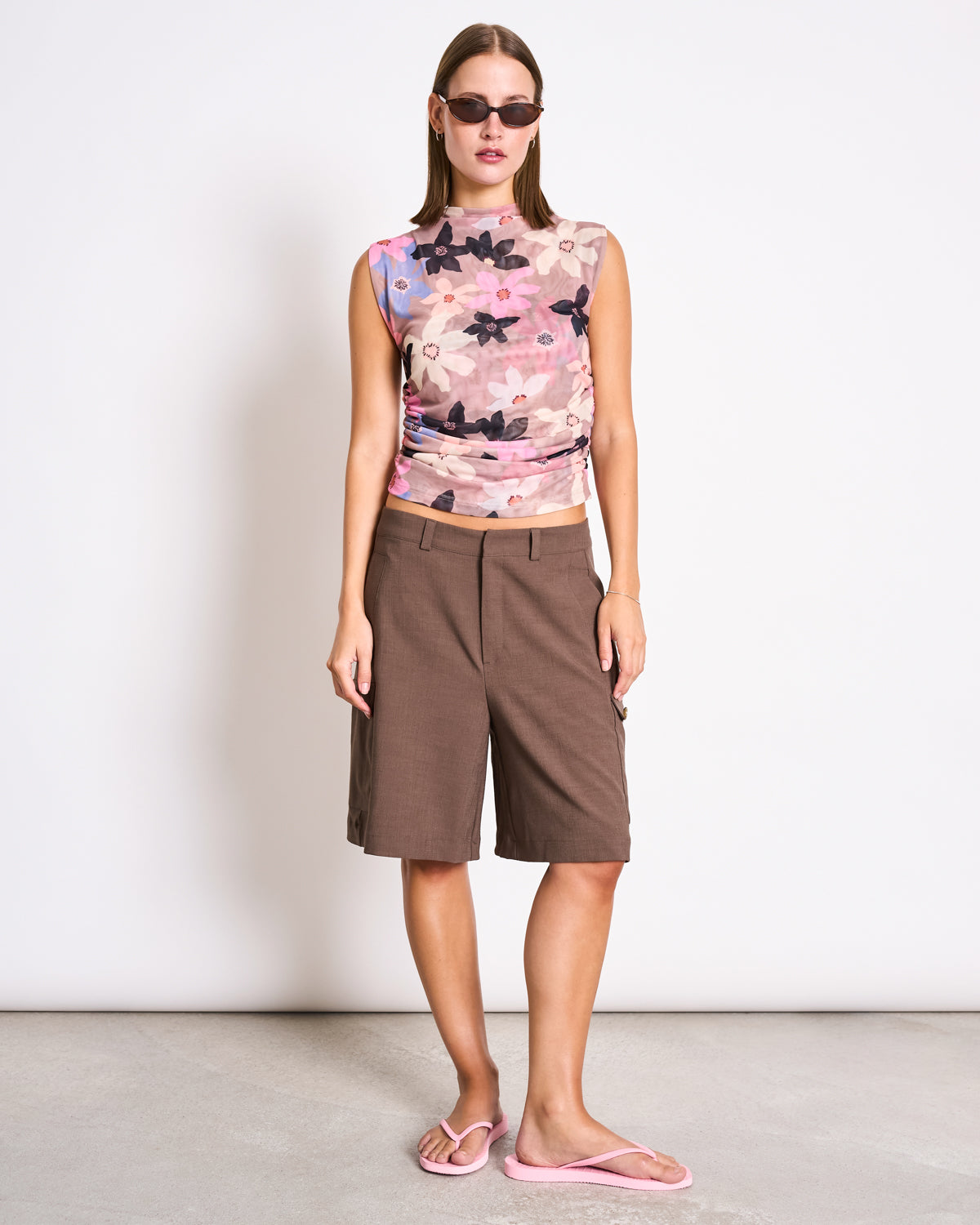 Ruffle Mesh Top LAGUNA