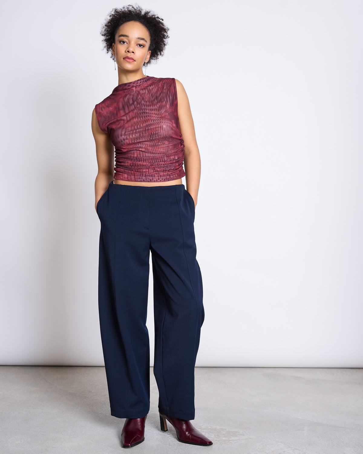 Ruffle Mesh Top LAGUNA