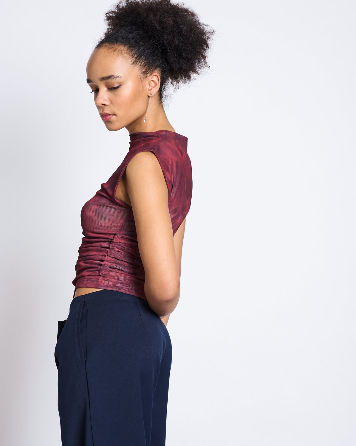 Ruffle Mesh Top LAGUNA
