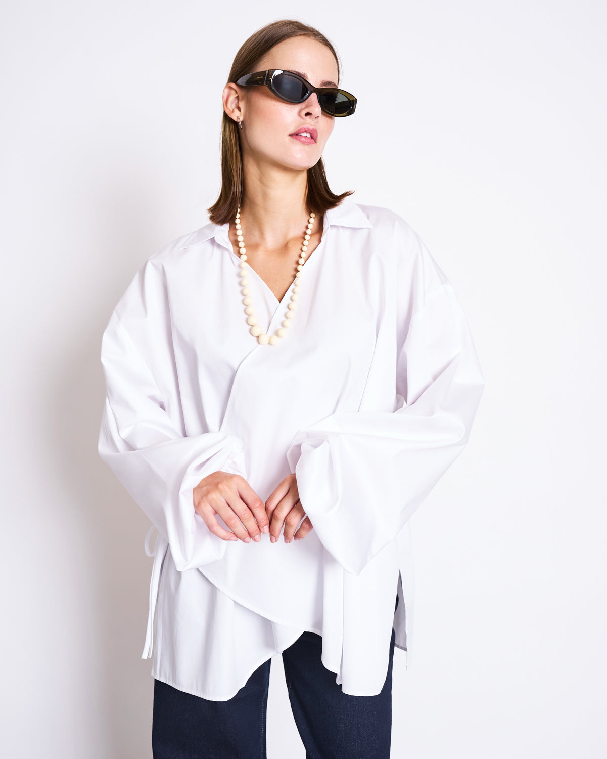 Puffy Wrap Blouse AQUILIA