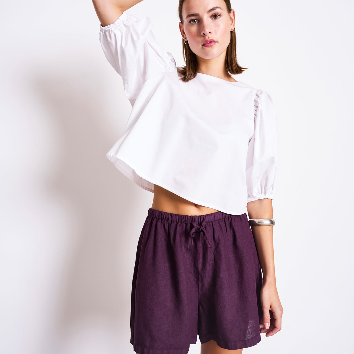 Cropped Cotton Blouse OLMOS