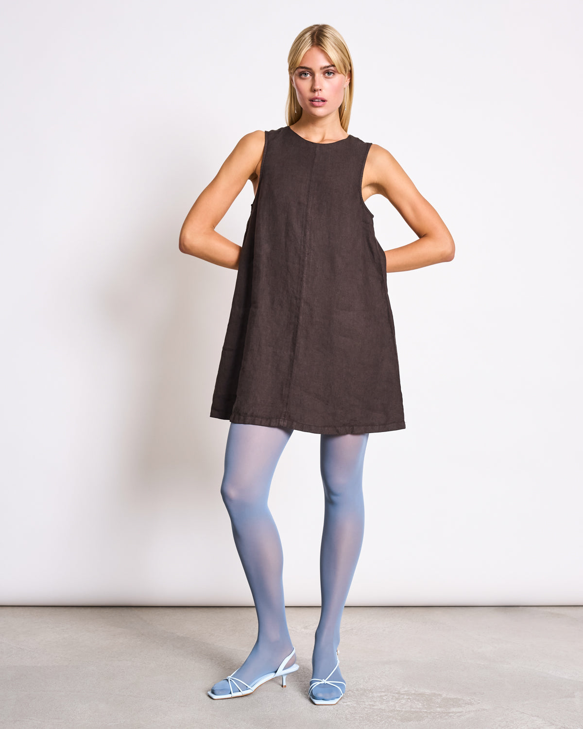Linen Mini Dress SALVIA