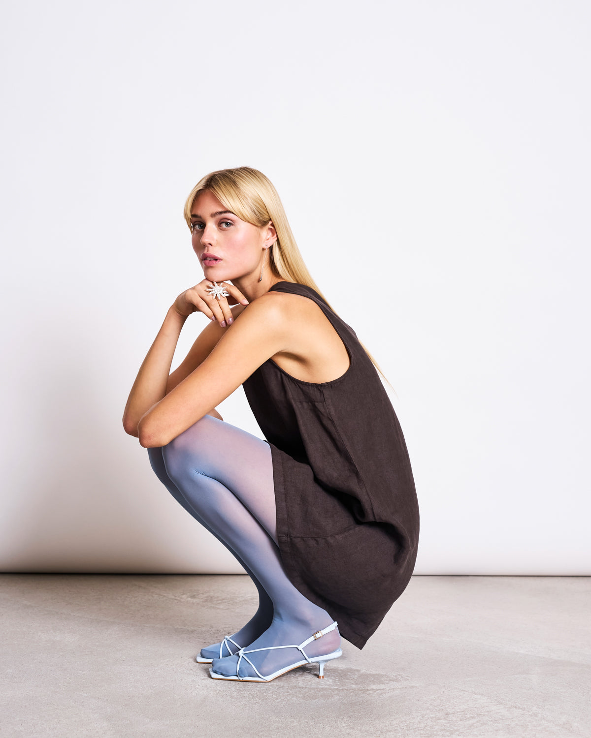 Linen Mini Dress SALVIA