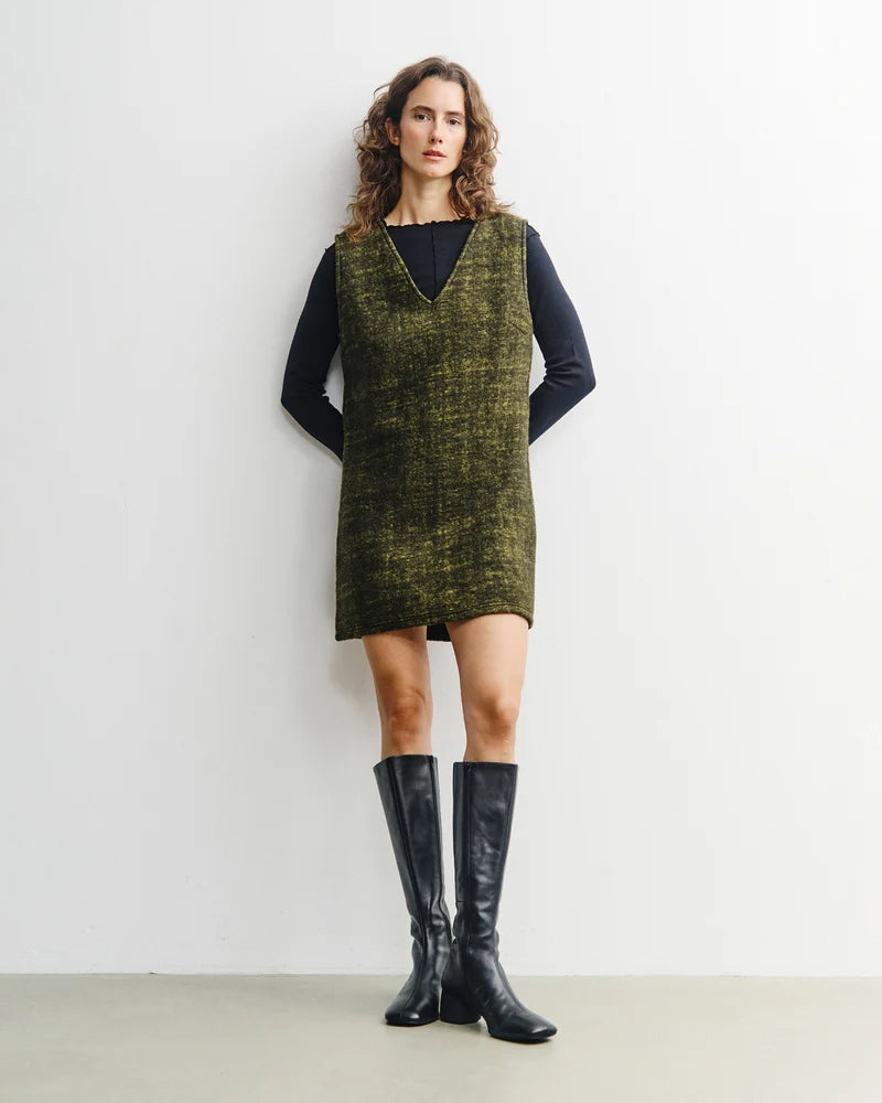 V-Neck Dress Wool-Blend