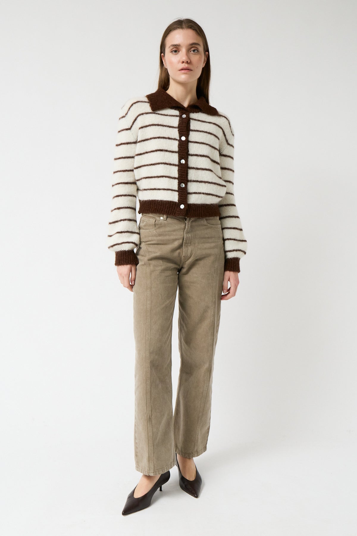 Praline Striped Cardigan