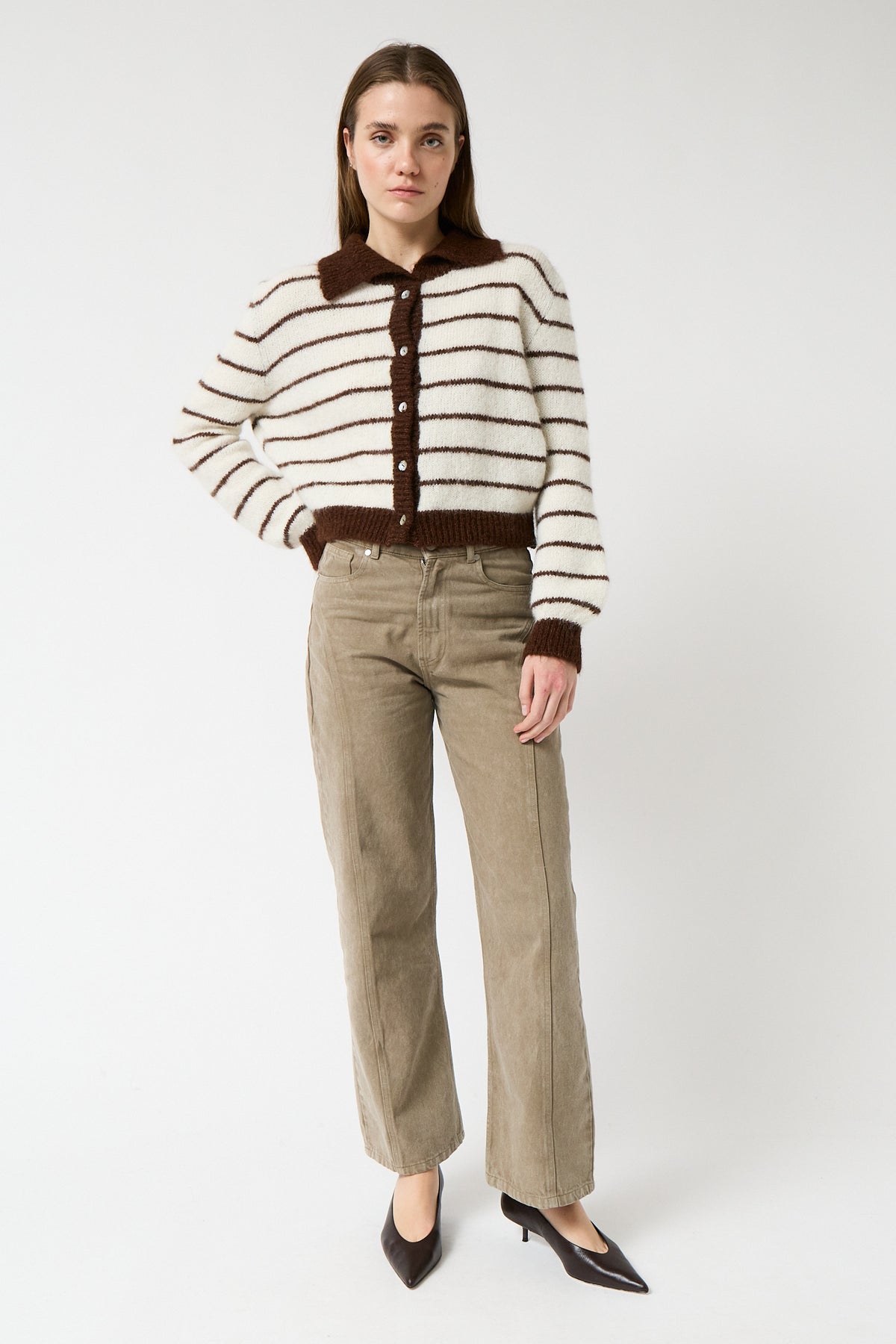 Praline Striped Cardigan