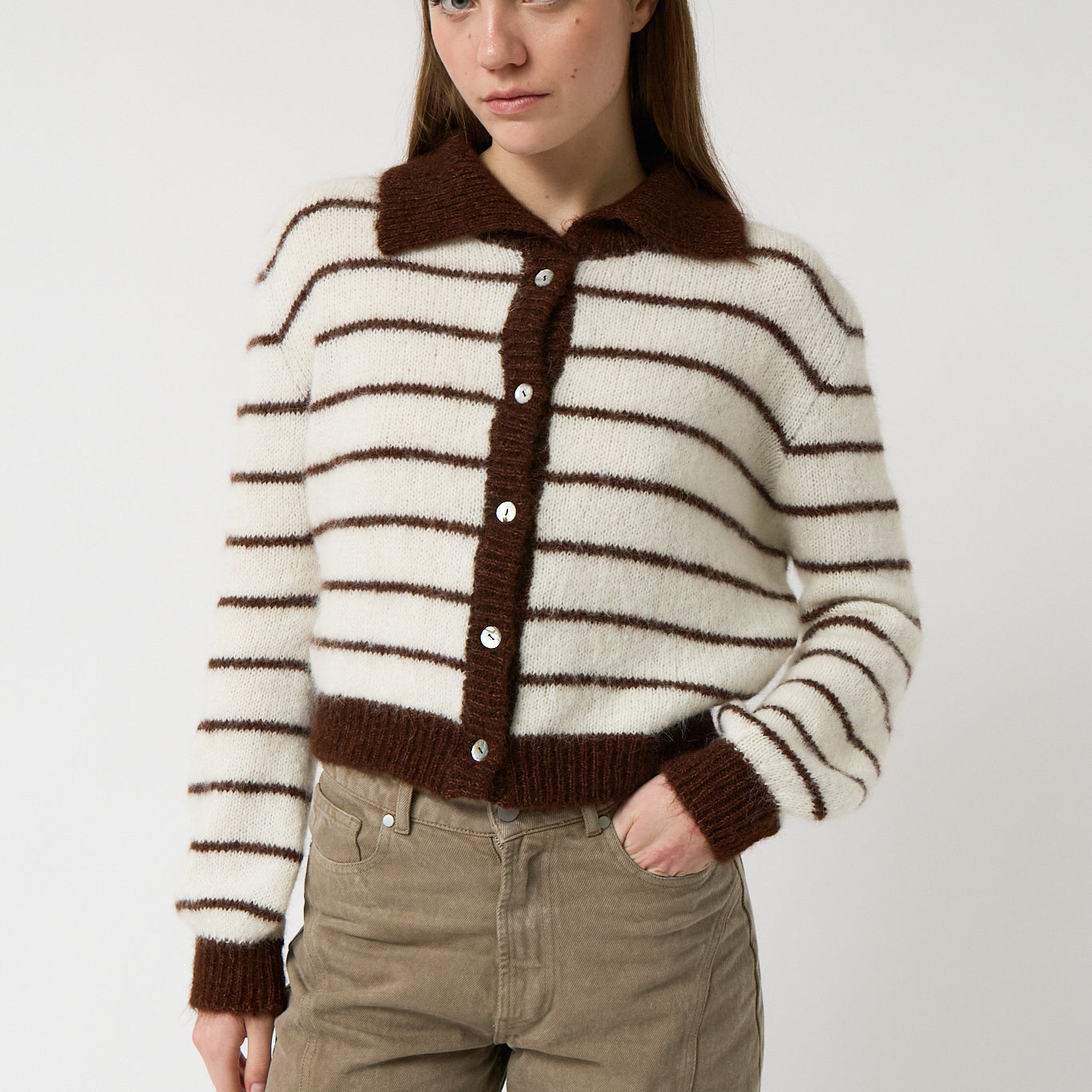 Praline Striped Cardigan