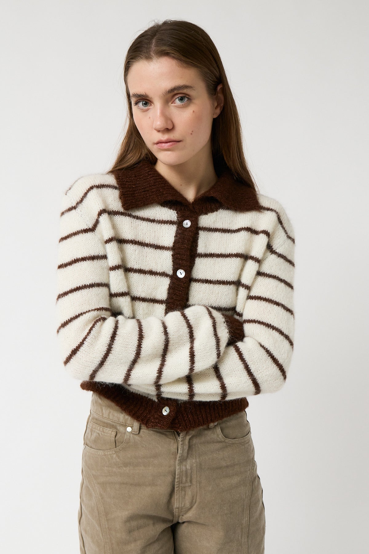 Praline Striped Cardigan