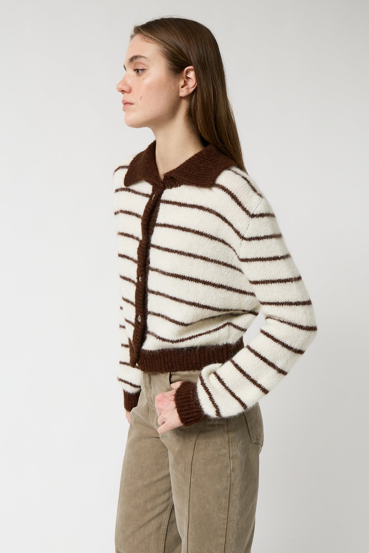 Praline Striped Cardigan